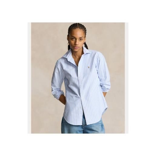 Polo Ralph Lauren per donna. 211891377004 camicia oxford a righe blu slim. [3206703], casual, cotone, classico, manica lunga