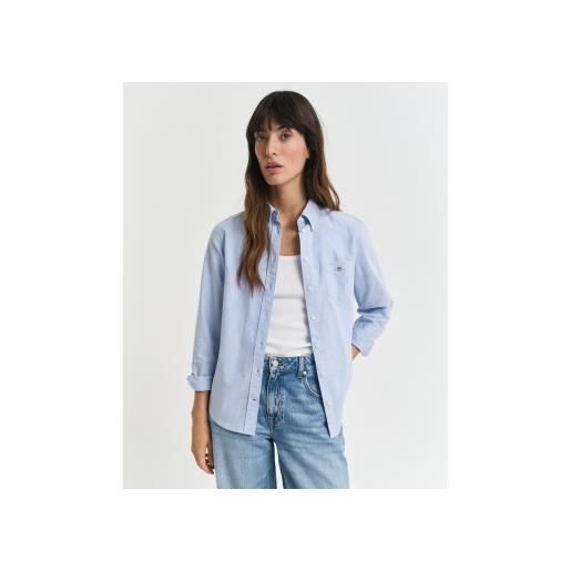 Gant per donna. 4300470 camicia oxford blu vestibilità regolare [3170417], casual, cotone, manica lunga