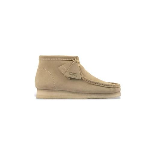 Clarks per uomo. 26155516 stivaletti wallabee in pelle beige [3228322], basso, camoscio, stringhe, casual