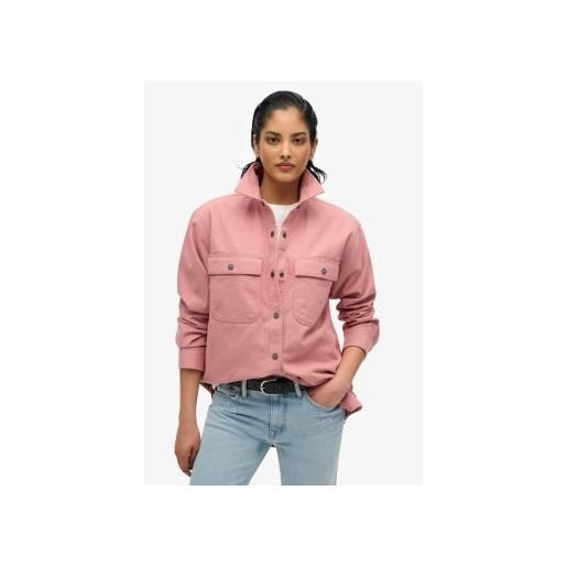 Superdry per donna. W4010465a camicia da lavoro rosa [3245602], casual, cotone, manica lunga