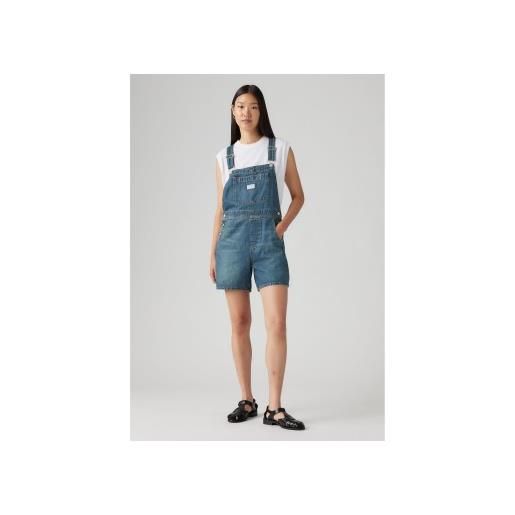 Levi's per donna. 001uy-0011 salopette corta blu utility [3278315], casual, cotone, denim