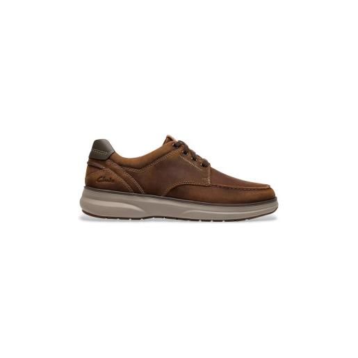 Clarks per uomo. 26184427 ciabatte mullan moc in pelle marrone [3295133], basso, stringhe, casual