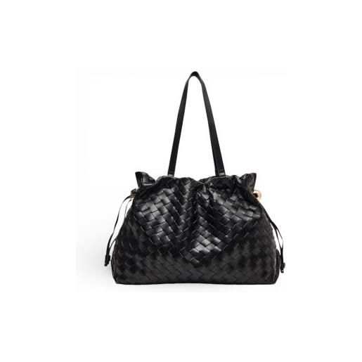 Liu Jo per donna. Aa6098 es027 borsa shopper intrecciata nera [3309816], nero, casual, poliestere