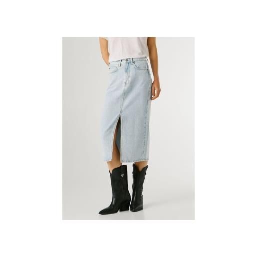 Pepe Jeans per donna. Pl90119312s1 gonna midi blu nikita [3319051], casual, cotone, denim