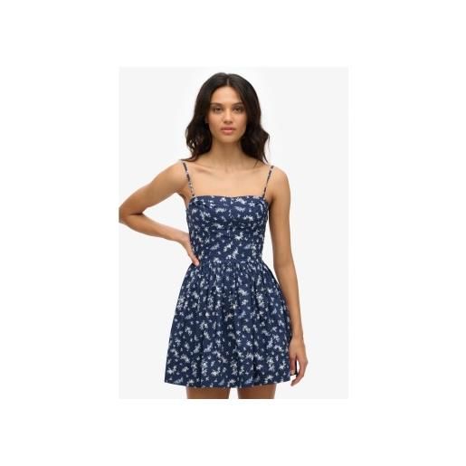Superdry per donna. W8011971a abito canotta blu navy [3331891], casual, cotone, senza maniche / cinghie