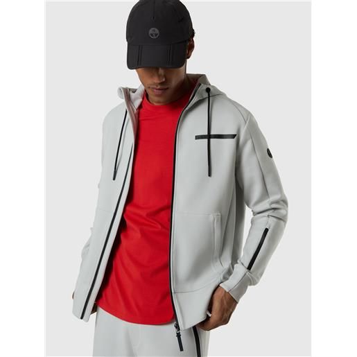 North Sails - felpa hoodie in scuba con zip