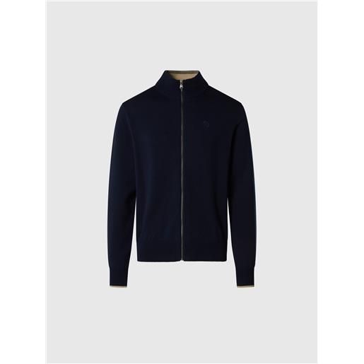 North Sails - cardigan con zip e logo tono su tono