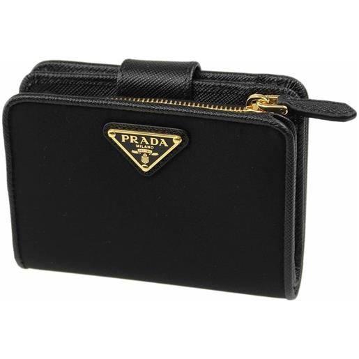 Prada nylon and leather french wallet