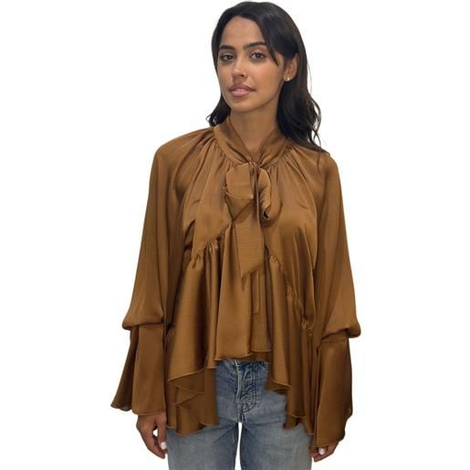 Actualee camicia marrone con fiocco