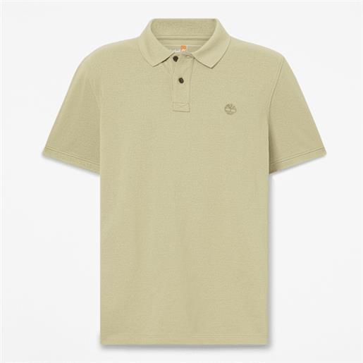 Timberland - polo in piqué a maniche corte millers river da uomo in verde, uomo, verde, taglia: l