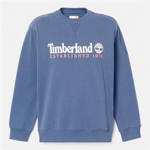 Timberland - felpa girocollo established 1973 da uomo in blu scuro, uomo, blu, taglia: l