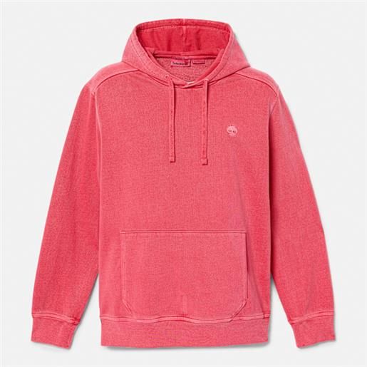 Timberland - felpa con cappuccio tinta in capo merrymack river da uomo in rosso, uomo, rosso, taglia: m