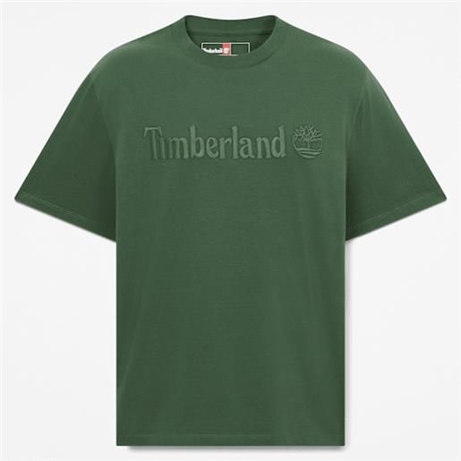 Timberland - t-shirt a maniche corte hampthon da uomo in verde scuro, uomo, verde, taglia: l