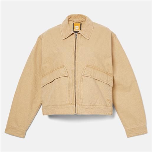 Timberland - giacca in tela effetto lavato strafford da donna in giallo, donna, giallo, taglia: l