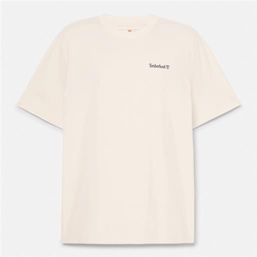Timberland - t-shirt con grafica lake house all gender in bianco, bianco, taglia: l