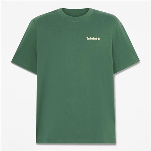 Timberland - t-shirt con grafica calamita da uomo in verde scuro, uomo, verde, taglia: l