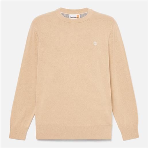 Timberland - maglione in cotone williams river da uomo in beige, uomo, beige, taglia: 3xl