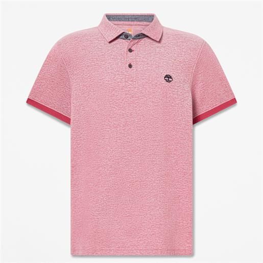 Timberland - polo oxford a maniche corte baboosic brook da uomo in rosso, uomo, rosso, taglia: m