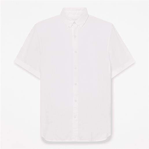 Timberland - camicia a maniche corte in lino mill brook da uomo in bianco, uomo, bianco, taglia: 3xl