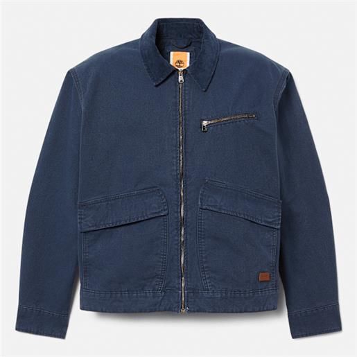 Timberland - giacca in tela effetto lavato strafford da uomo in blu scuro, uomo, blu, taglia: 3xl