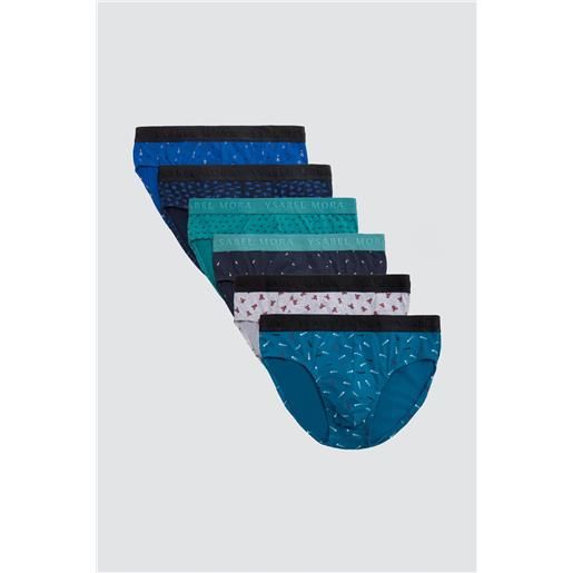 Ysabel Mora confezione da 6 slip con stampa animalier
