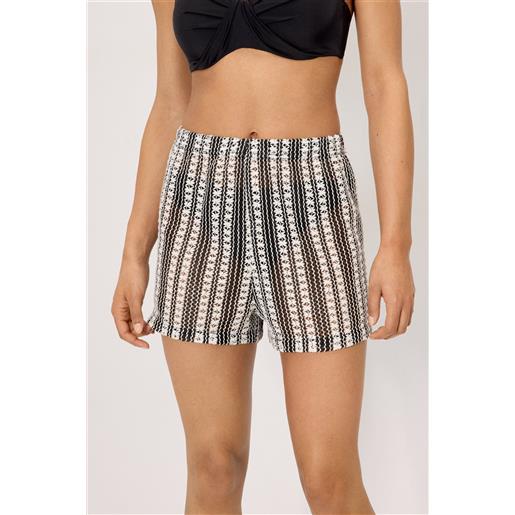 Ysabel Mora pantaloncini traforati a righe