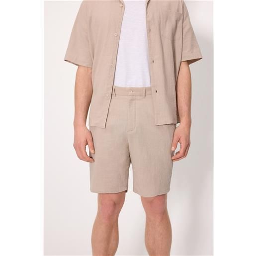 Ysabel Mora shorts effetto lino color tortora