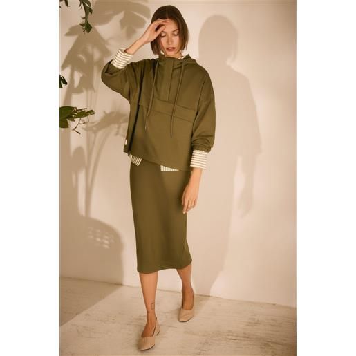 Ysabel Mora gonna midi verde fluida