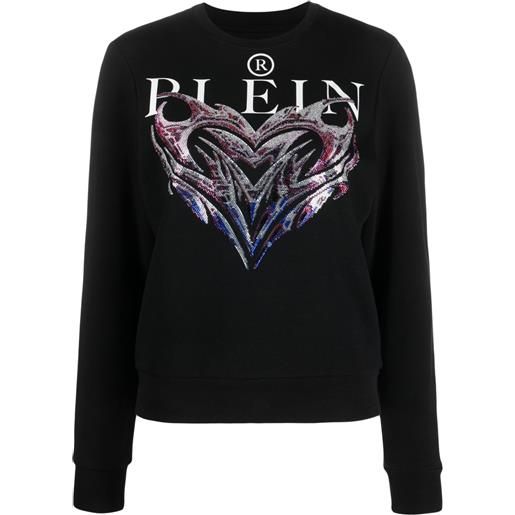 Philipp Plein felpa con decorazione di cristalli - nero