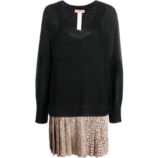 TWINSET abito corto con scollo a v - nero