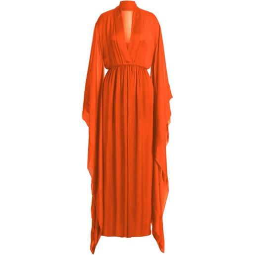 Alberta Ferretti abito lungo con scollo a v - arancione