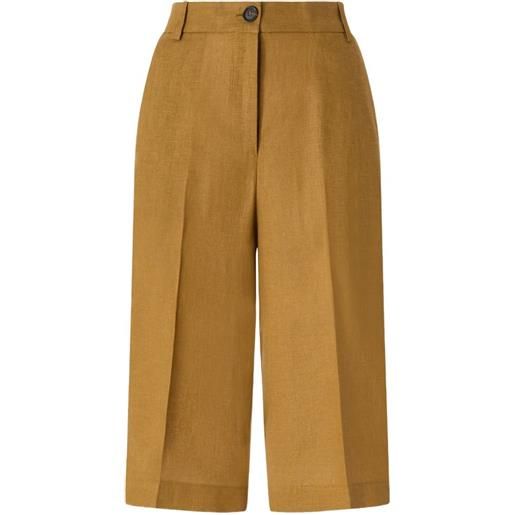 PINKO shorts in lino con bottoni - marrone