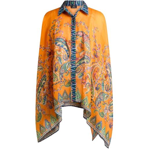 ETRO blusa svasata con stampa - arancione