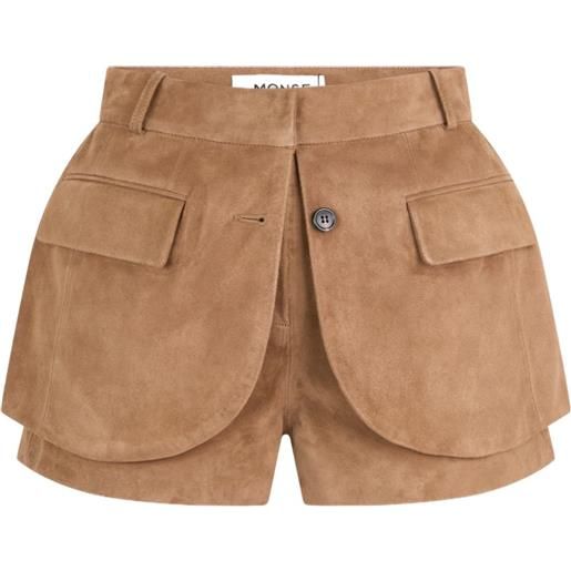 Monse shorts con orlo a giacca - marrone