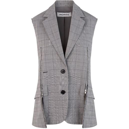 Monse gilet sartoriale con zip - grigio