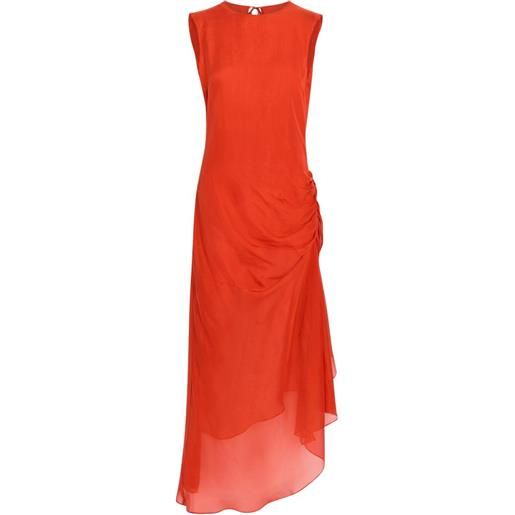 LIBEROWE abito lungo enya con arricciatura - rosso
