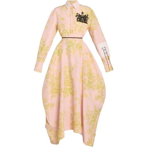 ERDEM abito con applicazione a fiori - rosa