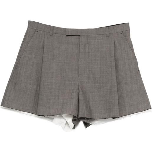 Nackiyé shorts split con pieghe - grigio