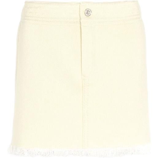 Barrie minigonna denim con frange - giallo