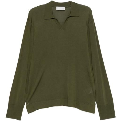 Officine Generale felpa simone con scollo a v - verde