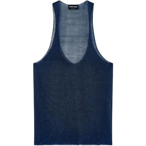Emporio Armani top con scollo a v - blu