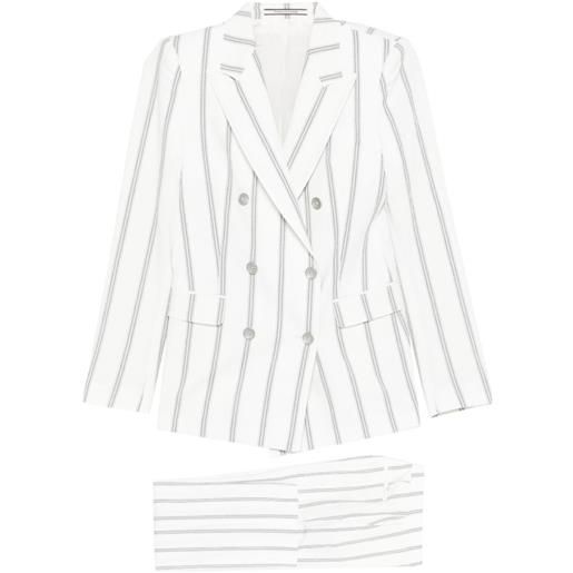 Tagliatore completo doppiopetto a righe - bianco