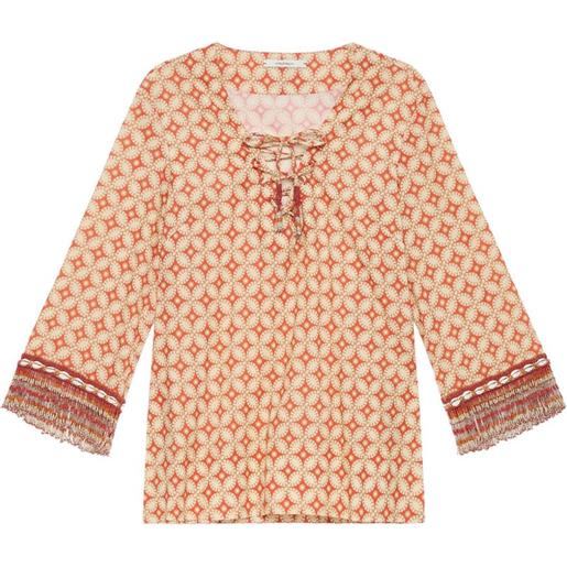 MALIPARMI tunica con stampa - toni neutri