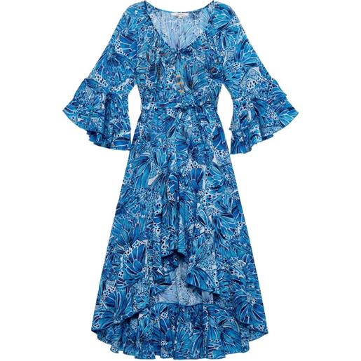 MALIPARMI abito con stampa farfalla - blu