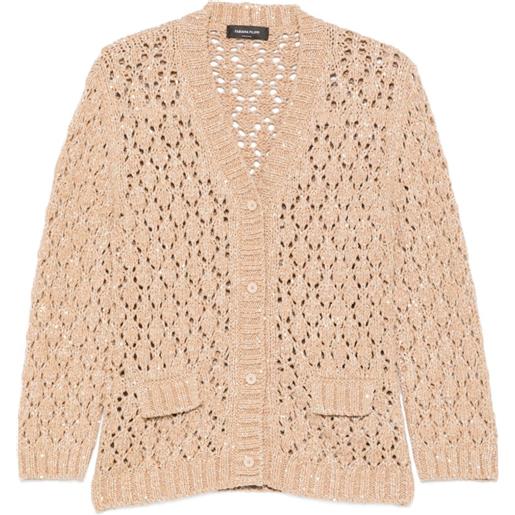 Fabiana Filippi openwork flap-pockets cardigan - toni neutri