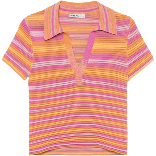 SIMKHAI polo a righe - arancione