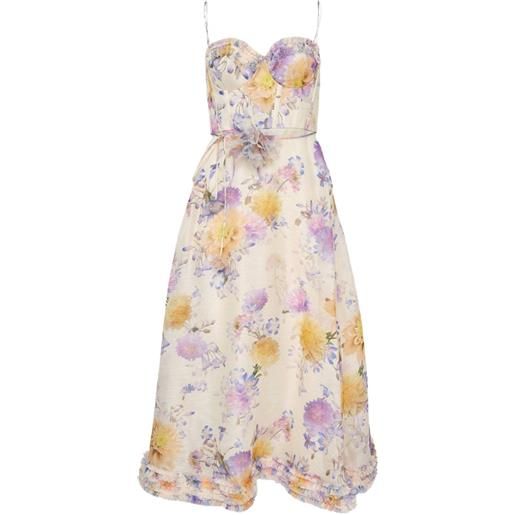 ZIMMERMANN abito midi con ruches - toni neutri