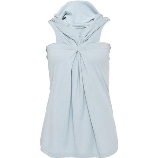 Hache felpa smanicata con cappuccio - blu