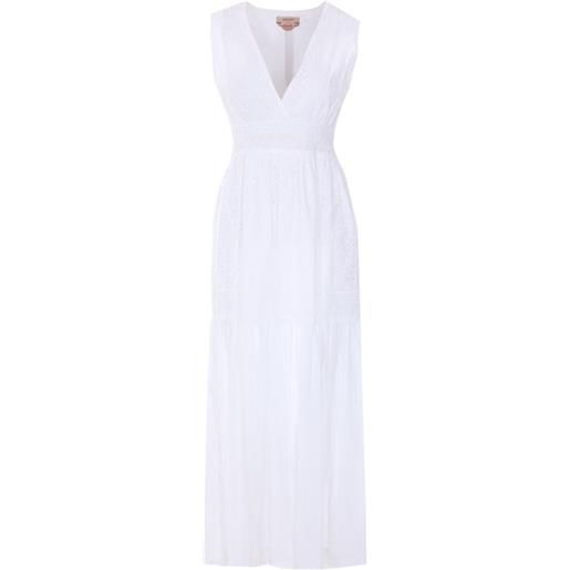TWINSET abito smanicato con scollo a v - bianco