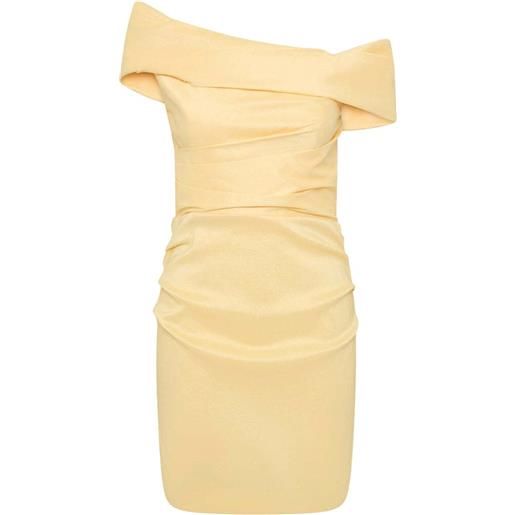 Rebecca Vallance abito corto mandy con spalle scoperte - giallo